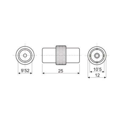 DH ADAPTADOR / PROLONGADOR HEMBRA-HEMBRA TV PAL