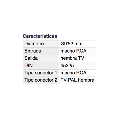 DH ADAPTADOR MACHO RCA A TV-PAL HEMBRA