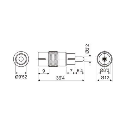 DH ADAPTADOR MACHO RCA A TV-PAL HEMBRA