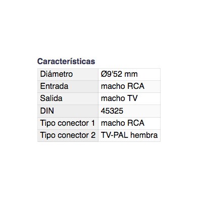 DH ADAPTADOR MACHO RCA A TV-PAL HEMBRA