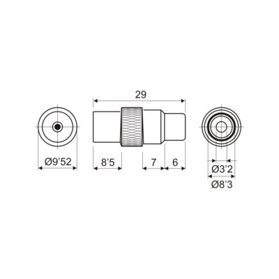 DH ADAPTADOR MACHO  TV-PAL A HEMBRA RCA