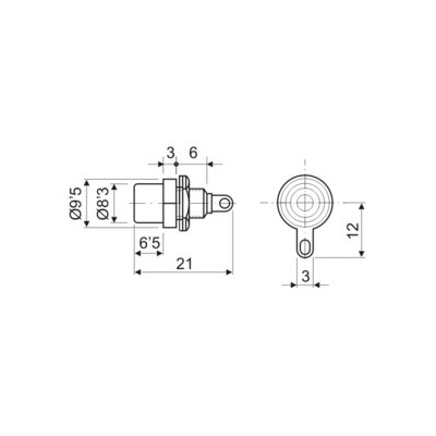 DH BASE COAXIAL RCA HEMBRA