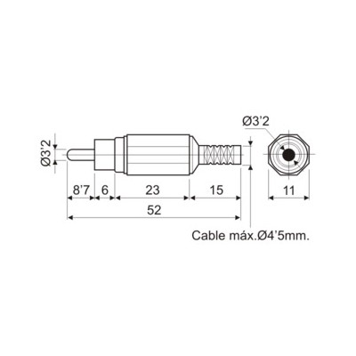 DH CONECTOR COAXIAL RCA MACHO