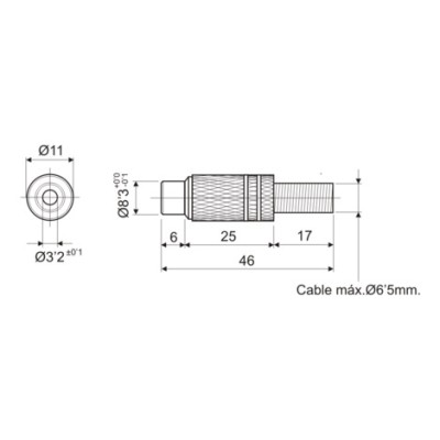 DH CONECTOR COAXIAL RCA HEMBRA METÁLICO