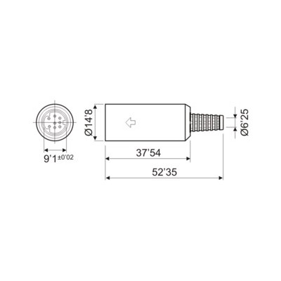 DH CONECTOR MINI DIN HEMBRA AÉREO