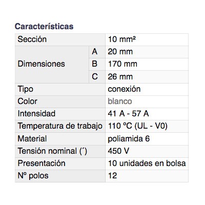 DH REGLETA DE CONEXIÓN