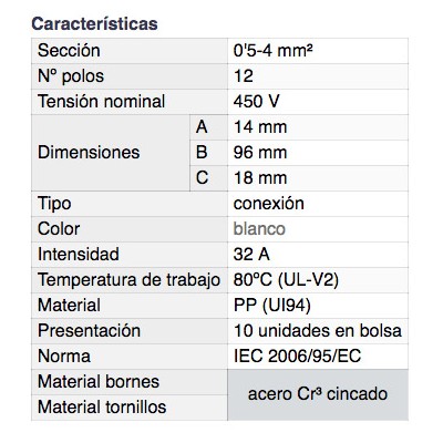 DH REGLETA DE CONEXIÓN