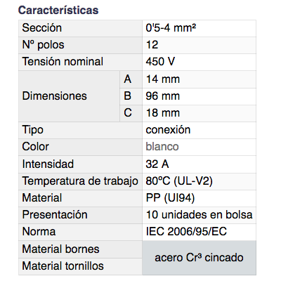 DH REGLETA DE CONEXIÓN