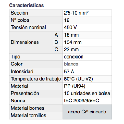 DH REGLETA DE CONEXIÓN