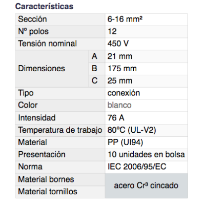 DH REGLETA DE CONEXIÓN