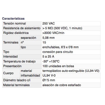 DH REGLETA DE CONEXIÓN