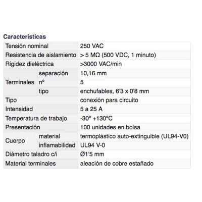 DH REGLETA DE CONEXIÓN