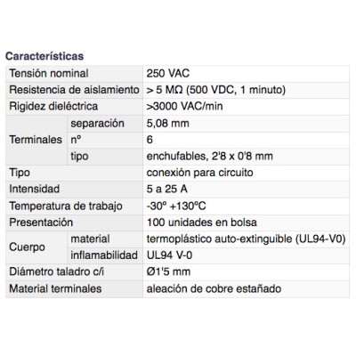 DH REGLETA DE CONEXIÓN