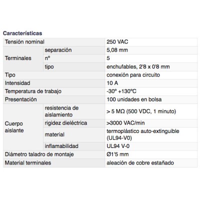 DH REGLETA DE CONEXIÓN