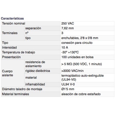 DH REGLETA DE CONEXIÓN