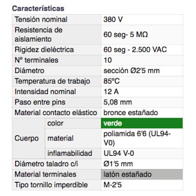 DH REGLETA DE CONEXIÓN