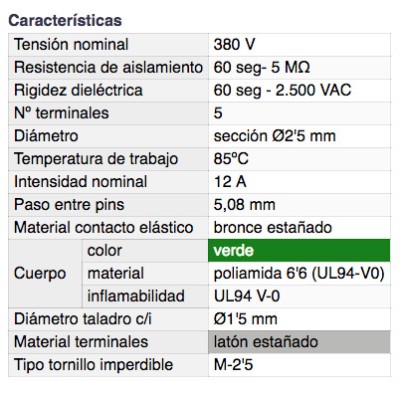 DH REGLETA DE CONEXIÓN