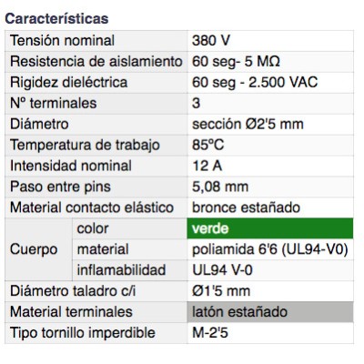 DH REGLETA DE CONEXIÓN