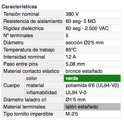 DH REGLETA DE CONEXIÓN