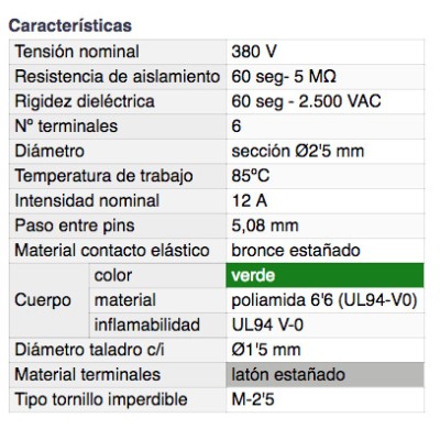 DH REGLETA DE CONEXIÓN