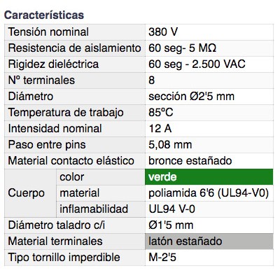 DH REGLETA DE CONEXIÓN