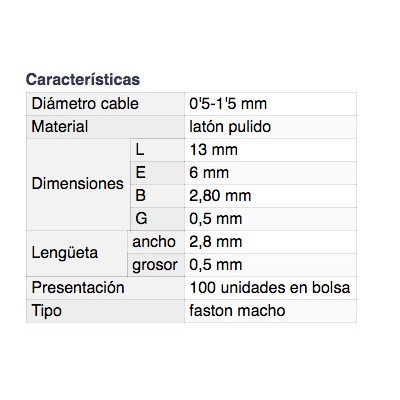 DH TERMINAL MACHO PARA REGLETA DE CONEXIÓN