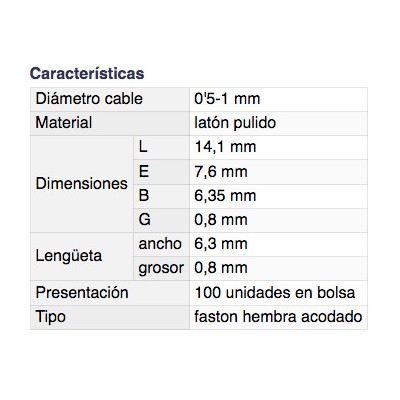 DH TERMINAL HEMBRA PARA REGLETA DE CONEXIÓN