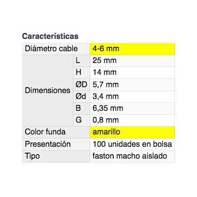 DH TERMINAL FASTON MACHO AISLADO