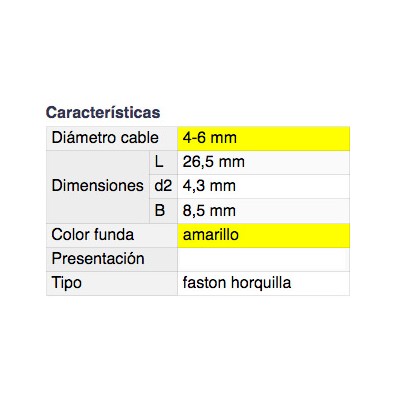 DH TERMINAL FASTON HORQUILLA