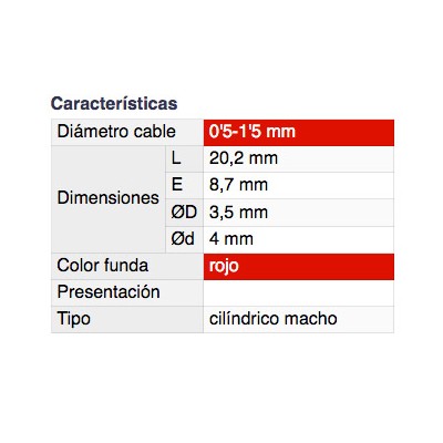 DH TERMINAL MACHO CILÍNDRICO