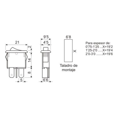 DH MINI INTERRUPTOR UNIPOLAR BASCULANTE