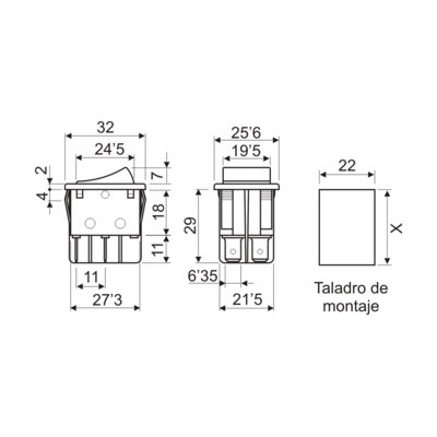 DH INTERRUPTOR BIPOLAR FASTON