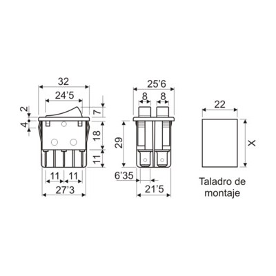 DH INTERRUPTOR UNIPOLAR FASTON