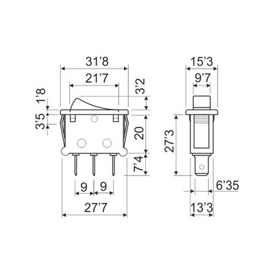 DH INTERRUPTOR UNIPOLAR LUMINOSO TÉRMICO BIMETÁLICO