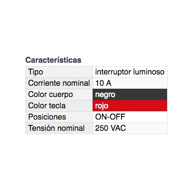 DH INTERRUPTOR UNIPOLAR LUMINOSO TÉRMICO BIMETÁLICO