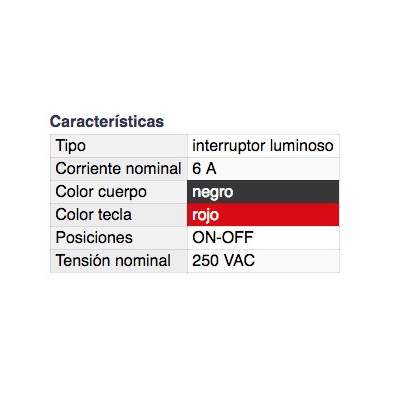 DH INTERRUPTOR UNIPOLAR LUMINOSO TÉRMICO BIMETÁLICO