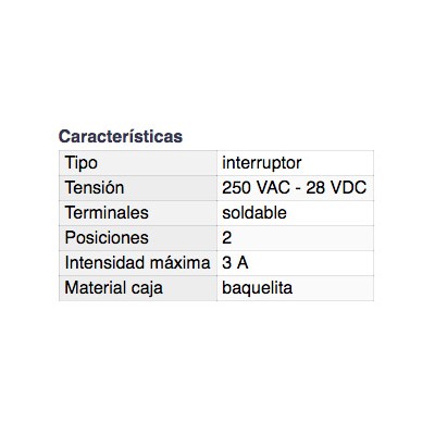 DH INTERRUPTOR UNIPOLAR SOLDABLE