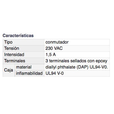 DH INTERRUPTOR UNIPOLAR MINI