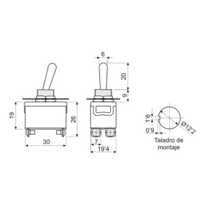 DH INTERRUPTOR BIPOLAR A PALANCA