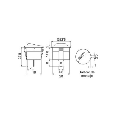 DH INTERRUPTOR UNIPOLAR EMPOTRABLE BASCULANTE