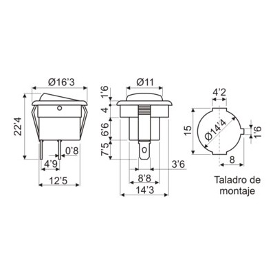 DH INTERRUPTOR UNIPOLAR EMPOTRABLE BASCULANTE MINI