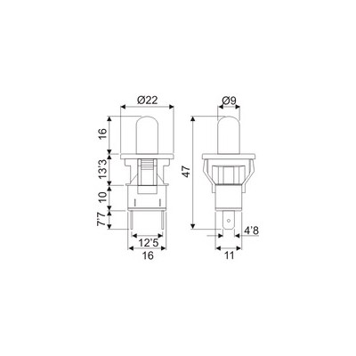 DH INTERRUPTOR DE PUERTA EMPOTRABLE