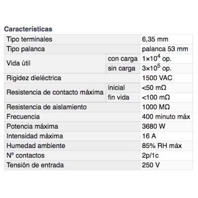 DH MICROINTERRUPTOR CON PALANCA