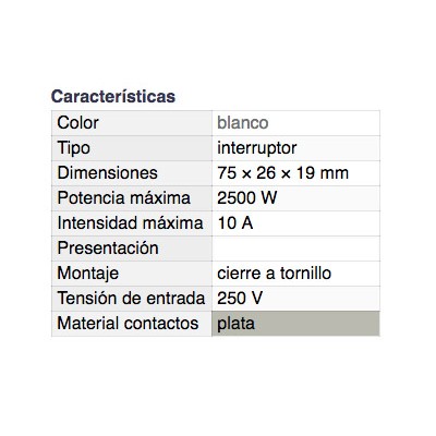 DH INTERRUPTOR BIPOLAR PASANTE