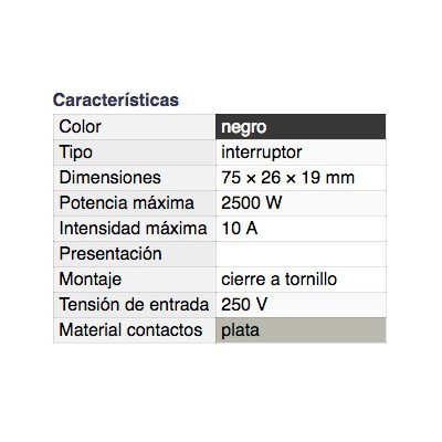 DH INTERRUPTOR BIPOLAR PASANTE