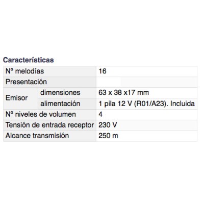 DH TIMBRE INALÁMBRICO DIGITAL