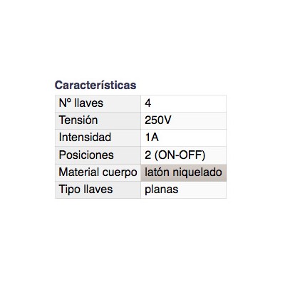 DH INTERRUPTOR A LLAVE