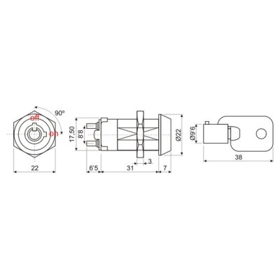 DH INTERRUPTOR A LLAVE TUBULAR