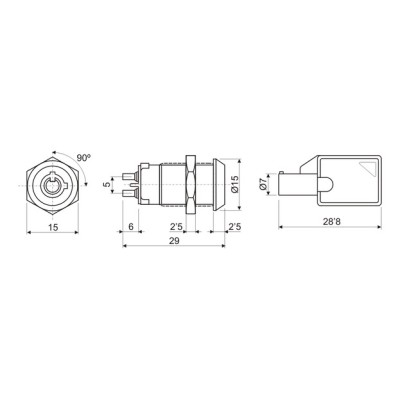 DH INTERRUPTOR A LLAVE MINIATURA TUBULAR