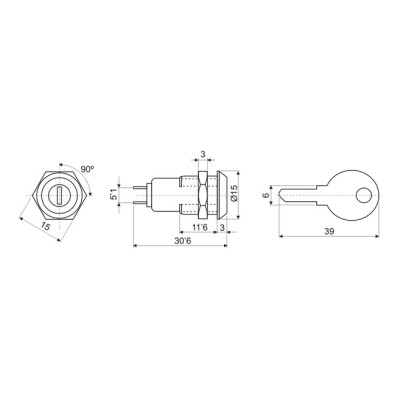 DH INTERRUPTOR A LLAVE MINIATURA PLANA